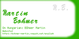 martin bohmer business card